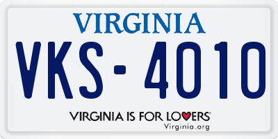 VA license plate VKS4010