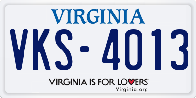 VA license plate VKS4013