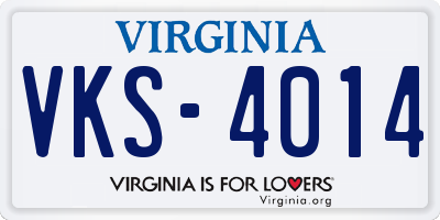 VA license plate VKS4014