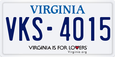 VA license plate VKS4015