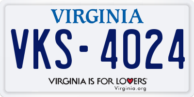 VA license plate VKS4024