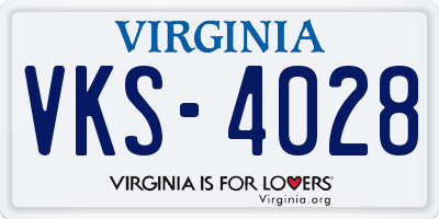 VA license plate VKS4028