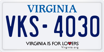 VA license plate VKS4030