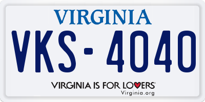 VA license plate VKS4040