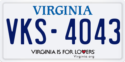 VA license plate VKS4043