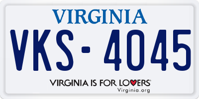 VA license plate VKS4045