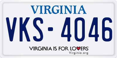 VA license plate VKS4046