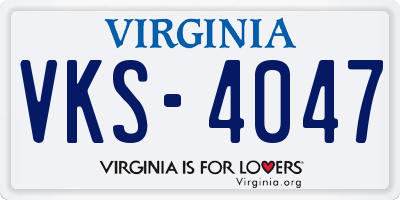 VA license plate VKS4047