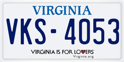VA license plate VKS4053