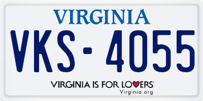 VA license plate VKS4055