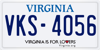 VA license plate VKS4056