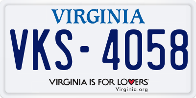 VA license plate VKS4058