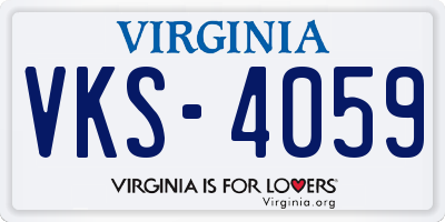 VA license plate VKS4059