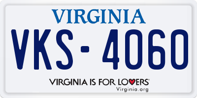 VA license plate VKS4060