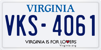 VA license plate VKS4061