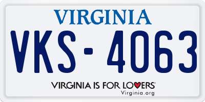 VA license plate VKS4063