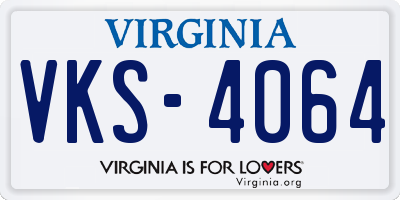 VA license plate VKS4064