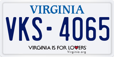 VA license plate VKS4065