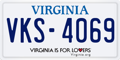 VA license plate VKS4069