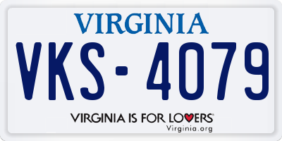 VA license plate VKS4079