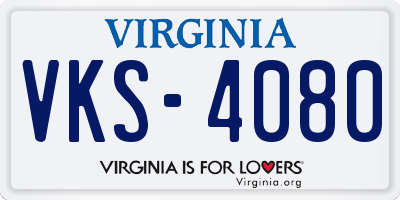 VA license plate VKS4080
