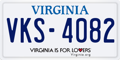 VA license plate VKS4082