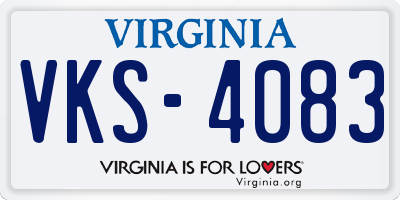 VA license plate VKS4083
