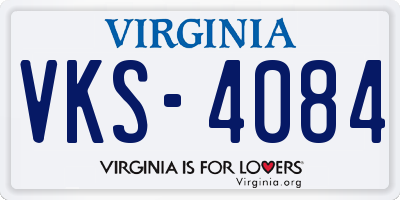 VA license plate VKS4084
