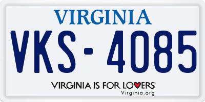 VA license plate VKS4085