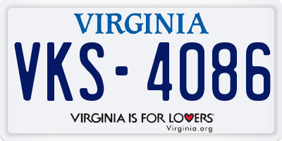 VA license plate VKS4086