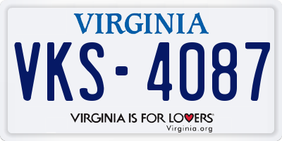 VA license plate VKS4087
