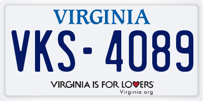 VA license plate VKS4089