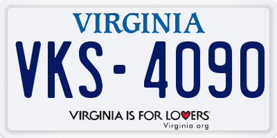 VA license plate VKS4090