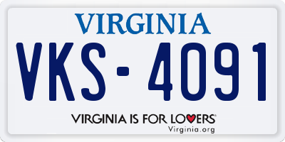 VA license plate VKS4091