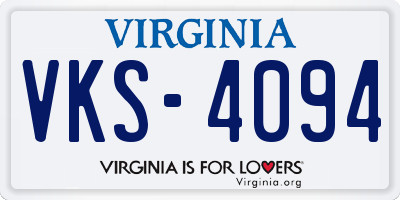 VA license plate VKS4094
