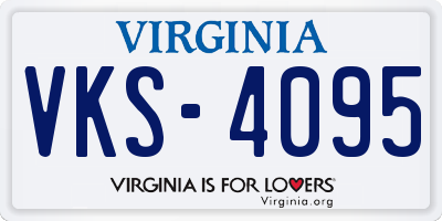 VA license plate VKS4095
