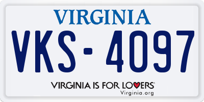 VA license plate VKS4097