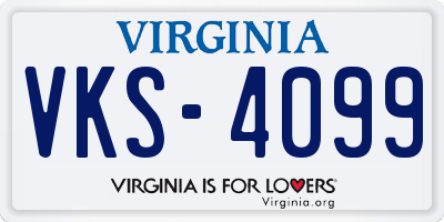 VA license plate VKS4099