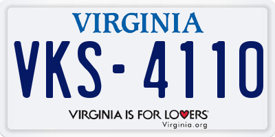 VA license plate VKS4110