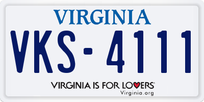 VA license plate VKS4111