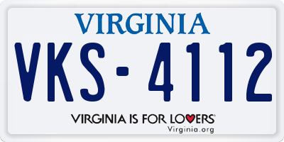 VA license plate VKS4112