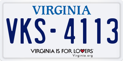 VA license plate VKS4113