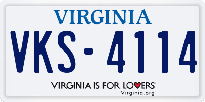 VA license plate VKS4114