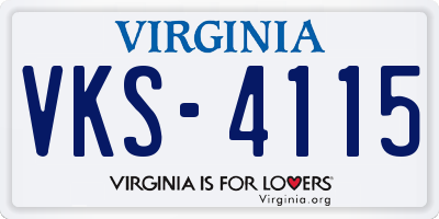 VA license plate VKS4115