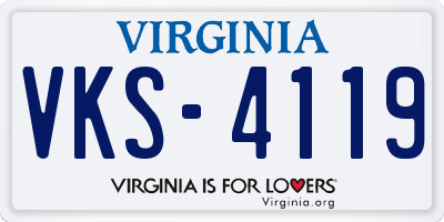 VA license plate VKS4119