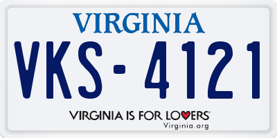 VA license plate VKS4121
