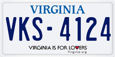 VA license plate VKS4124