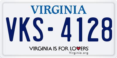 VA license plate VKS4128