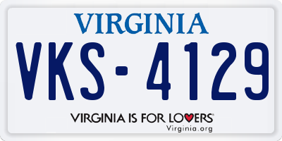 VA license plate VKS4129