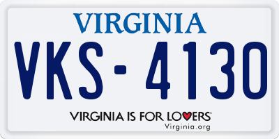 VA license plate VKS4130